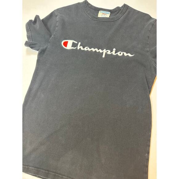 Vintage Champion Tee Shirt Size Small Women's Men's Embroidered Logo 90s Black - Picture 6 of 10